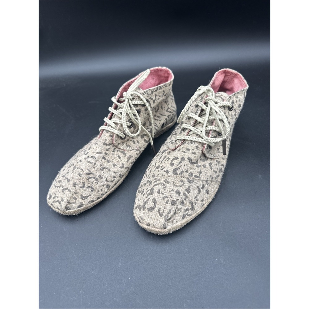 Toms Desert Botas Snow Leopard Print Womens Shoes 9
